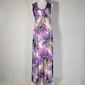 Soma Cool Nights floral purple maxi dress small
